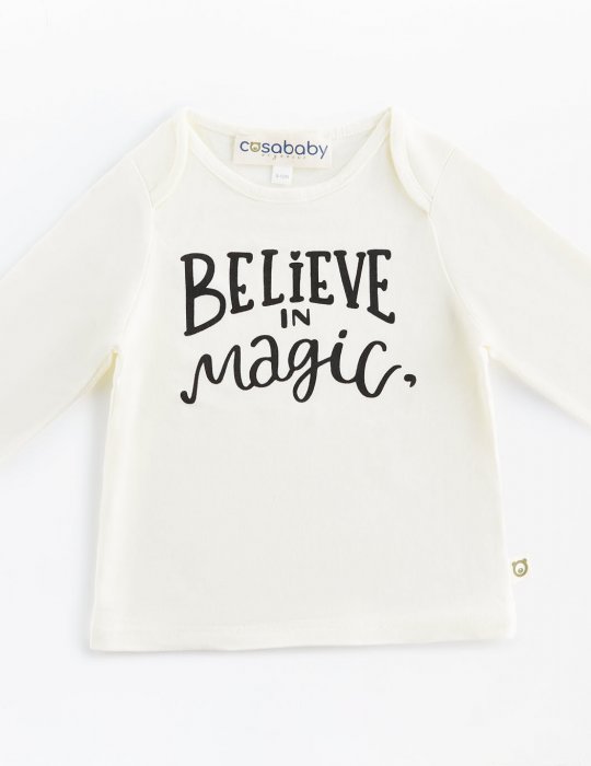 Believe in Magic Uzun Kollu T-Shirt Ekru