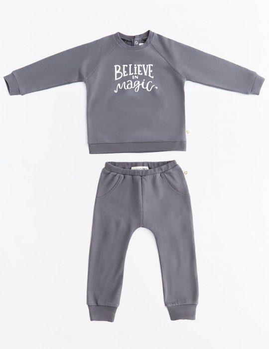 Believe in Magic Sweatshirt & Sweatpants Siyah Set
