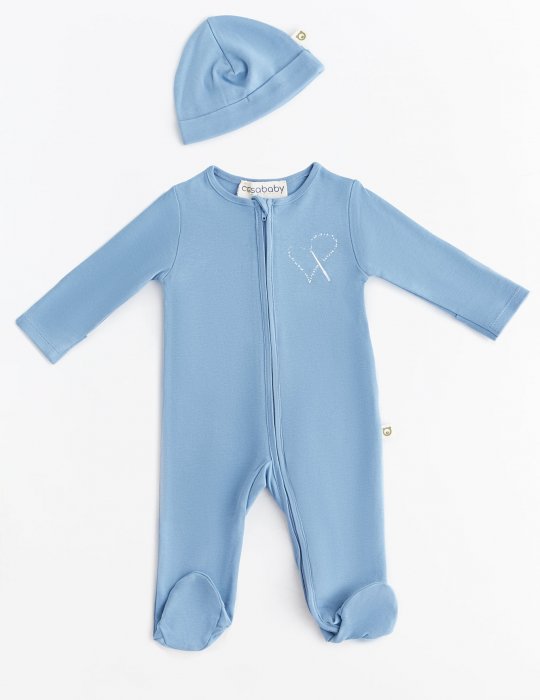 Magic Heart Zipper Overalls + Bruise Blue