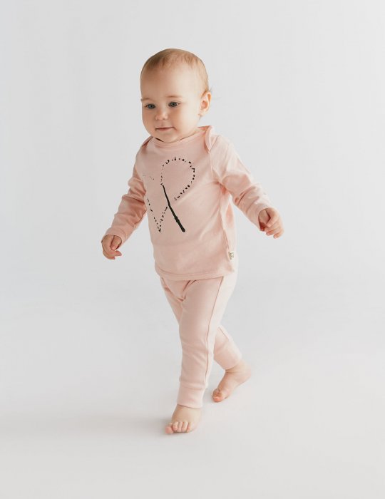 Magic Heart Long Sleeve T-Shirt & Cozy Pants Pink