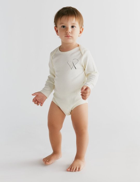 Welcome Little One Ekru Fermuarlı Tulum & Onesie Body