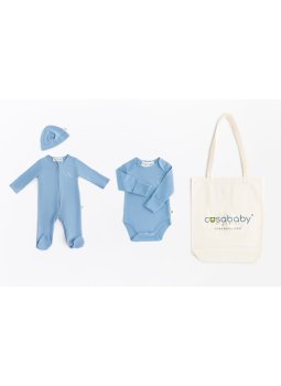 Welcome Little One Mavi Fermuarlı Tulum & Onesie Body