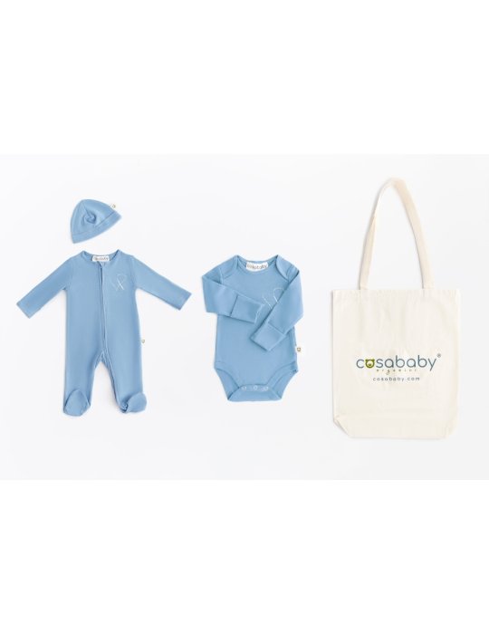 Welcome Little One Mavi Fermuarlı Tulum & Onesie Body