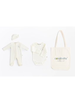 Welcome Little One Ekru Fermuarlı Tulum & Onesie Body