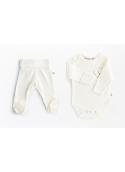 Magic Heart Onesie Body & Patikli Cozy Pants Ekru