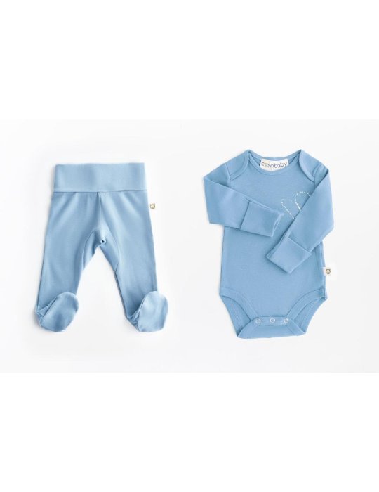 Magic Heart Onesie Body & Footed Cozy Pants Blue