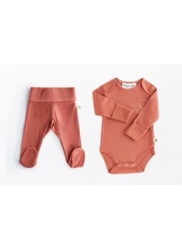 Magic Heart Onesie Body & Footed Cozy Pants Brick