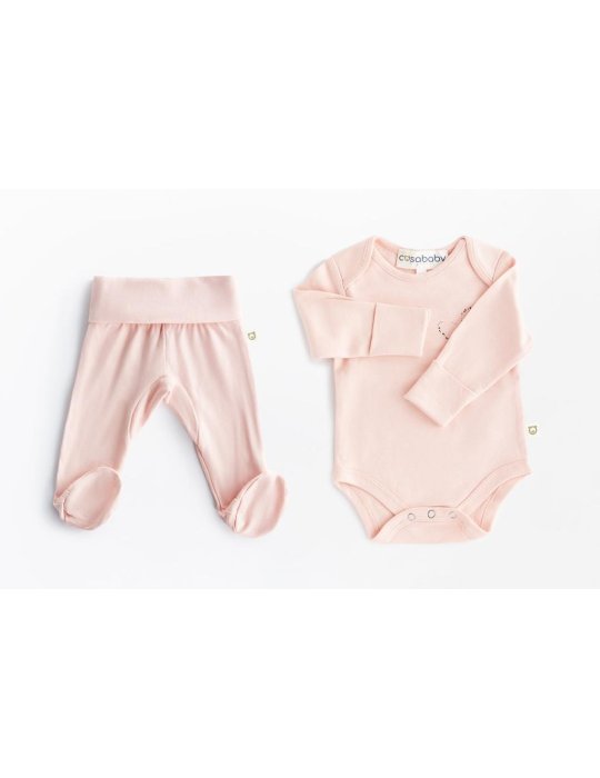 Magic Heart Onesie Body & Patikli Cozy Pants Pembe