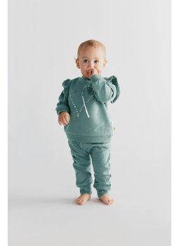 Magic Heart Ruffle Sweatshirt & Sweatpants Green